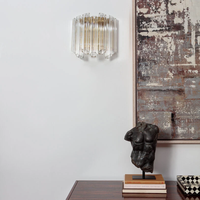 Appliques murales de luxe en fer et verre avec tubes LED et cristaux, douille E26, pour chambre à coucher, chevet, salon, bureau, décoration moderne