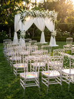 Chaise Chiavari en acrylique transparent empilable, résistante aux UV, personnalisable avec logo, pour mariage, événement, banquet, hôtel