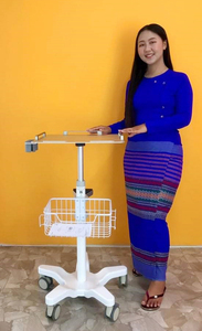 Y tế sử dụng thấp trung tâm của trọng lực Chiều cao có thể điều chỉnh <span class=keywords><strong>ECG</strong></span> xe đẩy với Máy quét treo cup - Product Image 3