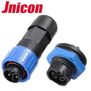 Jnicon M16 push locking waterproof 12 volt 3pin electrical plug socket connectors