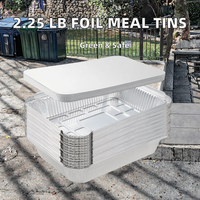 Boîte d'emballage alimentaire en aluminium et PP, directement de l'usine, avec couvercles en plastique, plateaux compartimentés épaissis résistants à la chaleur