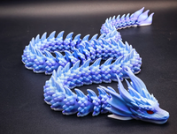 Modèle de dragon articulé réaliste imprimé en 3D, multicolore, en PLA, personnalisable, commandes en gros acceptées, service d'impression FDM