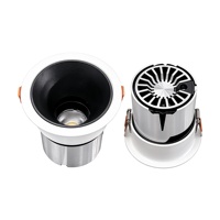 Plafonnier encastré LED COB anti-éblouissement 9W 3000K IP20, projecteur orientable à haute luminosité et design durable