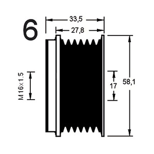 Dispositif de roue libre d'alternateur Land Rover pour PORSCHE 911 3.6 GT 2 Essence (KW 390 HP 530) Modèle de 09-2007 à 12-2012 - Product Image 3