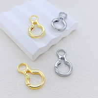 CH-LAP2214 Fermoirs ronds OT plaqués or tendance en forme de fleur, accessoires en cuivre pour la fabrication de colliers, vente en gros
