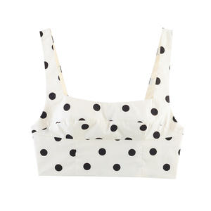 Set Personalizzato Primavera 2026 con Top Corto a Pois e Gonna Midi Asimmetrica per Donne, OEM/ODM da Fabbrica di Abbigliamento Cinese, Set 2 Pezzi - Product Image 2