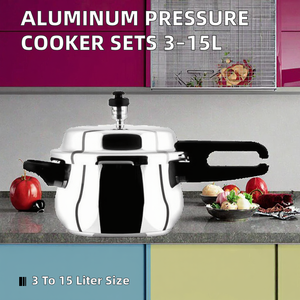 Ensemble de casseroles à pression écologiques en alliage d'aluminium avec marmites à soupe, capacité de 3 à 15 L, compatible avec les cuisinières à gaz, couvercle en acier inoxydable - Product Image 2