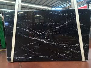 Lastre di Marmo Nero Marquina di Lusso per Piani di Lavoro e Rivestimenti Murali - Product Image 1