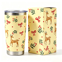 Mug de voyage isotherme en acier inoxydable à double paroi de 20 oz avec logo personnalisé, revêtement poudré, pour voiture, café, Noël, avec pailles