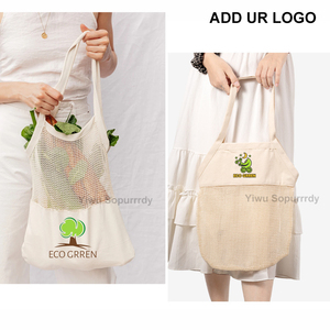 Bolsa de Malla Reutilizable de Gran Capacidad, Bolsa de Compras, Bolsa de Red de Algodón para Frutas, Verduras y Alimentos con Logotipo Personalizado - Product Image 3