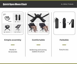 Silla de Camping Plegable Portátil Personalizada, de Apertura Rápida, Moderna, de Aluminio, Tipo Luna, para Actividades al Aire Libre y Senderismo - Product Image 2