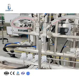 Piston Pneumatic 1000bph 5-100ml Liquid Bottling 4 Heads Sulfonic Acid Aseptic Fruit Pulp Filling Capping Labeling Machine Line