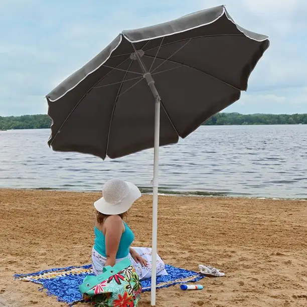 Meilleure vente parapluie de plage de haute qualité coupe-vent Design gratuit Parasol à vendre