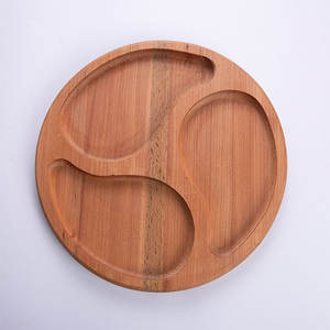 Perfect Prices Wholesale Custom Wooden Divided Dry Foods 29cm 3 Section Serving <b>Snack</b> <b>Tray</b> - Product Image 4