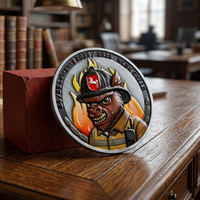 3D Farbsprüh-Feuerwehrmann-Charakter Benutzerdefinierte Gedenkmünze Metall Zinklegierung Emaille Benutzerdefinierte Challenge-Münze für die Feuerwehr