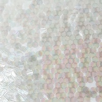 Tissu brodé de paillettes en dentelle colorées effet miroir argenté personnalisé, avec perles tubulaires de 18 mm et paillettes coquillage, pour robes de filles - Vente en gros