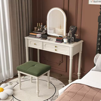 Coiffeuse moderne en bois massif, couleur crème, style français, pour chambre à coucher, avec écran LED extensible, durable, pour appartement