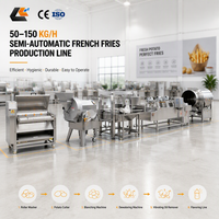Friteuse Électrique Commerciale à Pommes de Terre 50 kg/h, Ligne de Production de Frites Semi-Frites