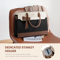 Sac à main élégant LOVEVOOK en cuir PU, sac d'affaires imperméable, sac d'enseignant spacieux, sac à main pour ordinateur portable, sac à main pour femmes, 15,6 pouces
