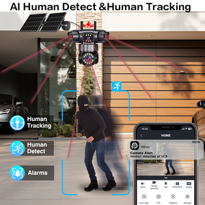 Caméra solaire 4G WISHOPE 8MP à 4 objectifs, caméra de sécurité extérieure, vision <span class=keywords><strong>nocturne</strong></span>, détection de mouvement, caméra CCTV de <span class=keywords><strong>jardin</strong></span> - Product Image 3