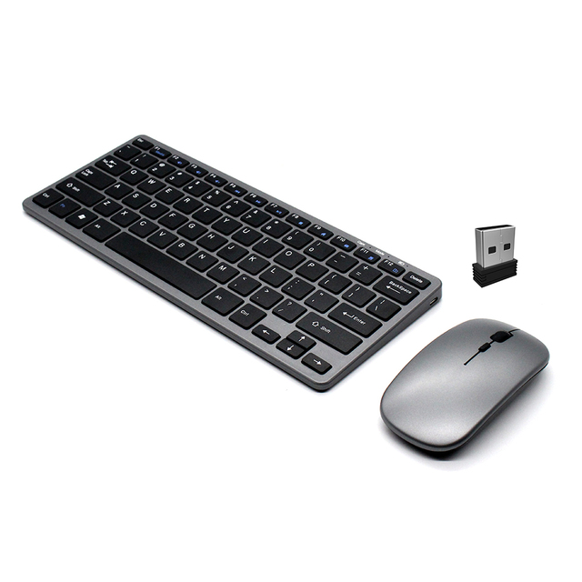 Custom Ultra-Slim Silent Rechargeable Dual Mode 2.4G Ergonomic Office Computer Wireless Keyboard and Mouse Combos for PC