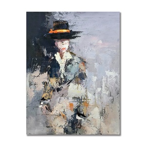 <span class=keywords><strong>Peinture</strong></span> à l'huile sur toile de Figure blanche et noire peinte à la main, <span class=keywords><strong>Portrait</strong></span> masculin abstrait <span class=keywords><strong>moderne</strong></span>, <span class=keywords><strong>peinture</strong></span> murale pour décoration de salon - Product Image 5