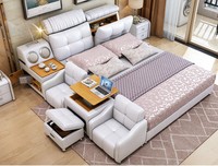 Schlafzimmer setzt komplette Leder weiß moderne Türen King Size moderne Luxus Kinder Queen-Size-Möbel Set Schlafzimmer