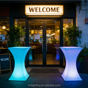 Muebles de <span class=keywords><strong>Bar</strong></span> LED para Exteriores, Mesa Alta y Sillas con Iluminación LED para Club Nocturno, Lounge, Eventos, Fiestas y Jardín - Product Image 3