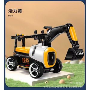 Blue Electric Excavator Ride On Toy For Kids 2-4 Years With Manual Arm And Lights - Product Image 5