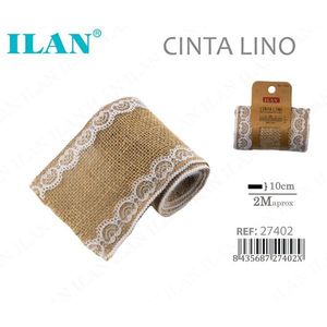 ILAN Nastro di Lino 10 Cm X 2 M Circa con Bordo in Pizzo per Artigianato e Decorazione - Product Image 1