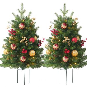 Sapin de Noël Artificiel de Haute Qualité en PVC avec Base à Insérer dans le Sol, Mini Arbre de Table à Aiguilles de Pin, Petite Décoration de Jardin Extérieur - Product Image 3