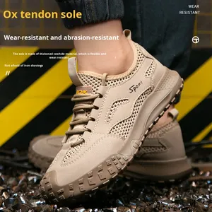 Chaussures <span class=keywords><strong>de</strong></span> <span class=keywords><strong>sécurité</strong></span> à bout en acier pour hommes Anti-Smash Anti-crevaison été respirant grande maille isolée 6kv protection sur site <span class=keywords><strong>de</strong></span> travail - Product Image 6