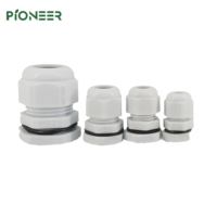 PIONEER Presse-étoupes en nylon noir personnalisés en usine, étanches IP68, basse tension, tailles PG7 PG9 PG11 PG21 pour câbles de 10-14 mm