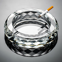 Cendrier en cristal promotionnel avec logo personnalisé, porte-cigarettes en verre imprimé en couleur pour entreprises
