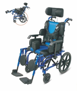 Sedia a Rotelle Inclinata per <span class=keywords><strong>Bambini</strong></span> MZU, Schienale Alto, Completamente Reclinabile, Pieghevole per Assistenza a Pazienti con Paralisi Cerebrale - Product Image 1