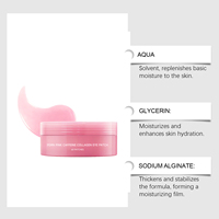 Masque pour les yeux en gel cristallin hydrolysé de collagène rose, enrichi en caféine et en ADN de sodium, personnalisable avec votre logo, idéal pour les voyages et le sommeil.