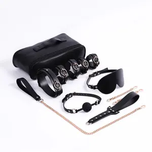 8 PCS/ Set SM Bdsm PU Leather Suit Bondage Equipment With Storage Bag Fetish Bed Game Play Kit For Couple Sex Wear