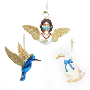 Décoration d'arbre de jardin <span class=keywords><strong>gonflable</strong></span> de Noël personnalisé figurines en verre suspendues souvenirs - Product Image 1