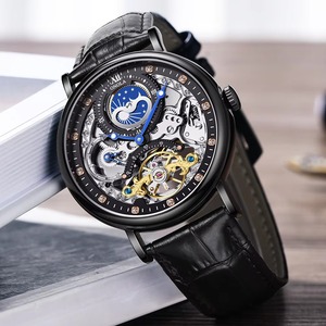 Drioshipping Mens Mechanical <b>Watches</b> Hollow <b>Skeleton</b> Business Luxury <b>Automatic</b> Moon Phase <b>Watch</b> Mechanical <b>Watch</b> Waterproof 6836 - Product Image 4