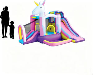 Château gonflable combiné avec toboggan pour fêtes à domicile, trampoline gonflable extérieur pour adultes et enfants avec piscine à balles pour jardin - Product Image 3