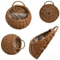 Panier mural en osier tressé écologique et durable, idéal pour la décoration de patio et de jardin, directement de l'usine