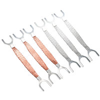 Câble de pontage électrostatique à bride carrée en cuivre, en forme de U, ouvert, étamé, modèle GB 6 plat en U, ceinture tressée antidéflagrante