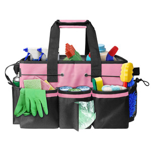 Cleaning Caddy Organizer With Adjustable Handle For Indoor Housekeeping <b>Vinyl</b> Storage <b>Bag</b> With Multiple Pockets And Compartments - Product Image 5
