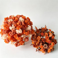 Boule de fleurs artificielles en soie orange brûlée L-320, faite à la main, pour mariage, Noël, remise de diplôme, centre de table