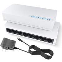 Commutateur Ethernet 8 ports 10/100/1000 Mbps pour la maison/le bureau, diviseur et distributeur de réseau 8 ports, commutateur réseau haute vitesse