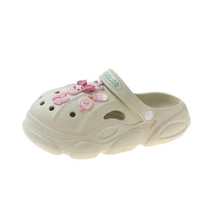 Sandales <span class=keywords><strong>Crocs</strong></span> pour femmes, style coréen, motif dessin animé, été, double usage, plage, bout fermé, semelle épaisse, antidérapantes, dessus en PVC, pour couple - Product Image 4