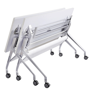 Fabriek 24H Snelle Reactie Aluminium Klaptafel Met Wielen Trainingstafel Grote Conferentieruimte Combinatie Vergadertafel