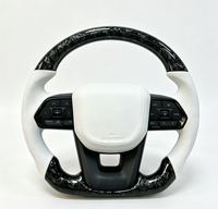 Volant sport en cuir et fibre de carbone avec couleurs contrastées personnalisées pour Toyota Hilux Revo Tacoma Tundra Fortuner LC300 LC200