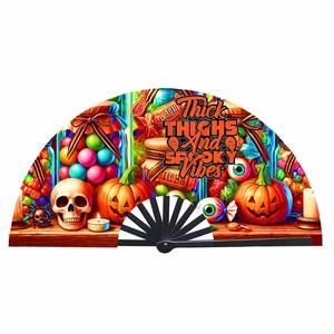 Custom 33CM 13inch Bamboo Folding <b>Hand</b> <b>Fan</b> Chinese Large Rave Clack <b>Fans</b> for Halloween Party Wedding Dancing Home Decoration - Product Image 6