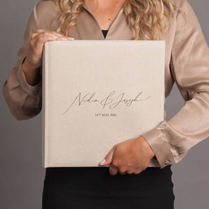 Album <span class=keywords><strong>photo</strong></span> de mariage en lin de luxe extra large personnalisé papier ciré avec couverture en tissu pour les couples <span class=keywords><strong>livre</strong></span> de souvenirs de famille - Product Image 1